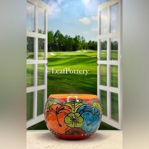 Bella vista Talavera Handmade Multi Colored Ceramic Planter Pot